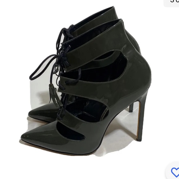 Manolo blahnik up olive green lace up pump size 38 - Picture 3 of 6